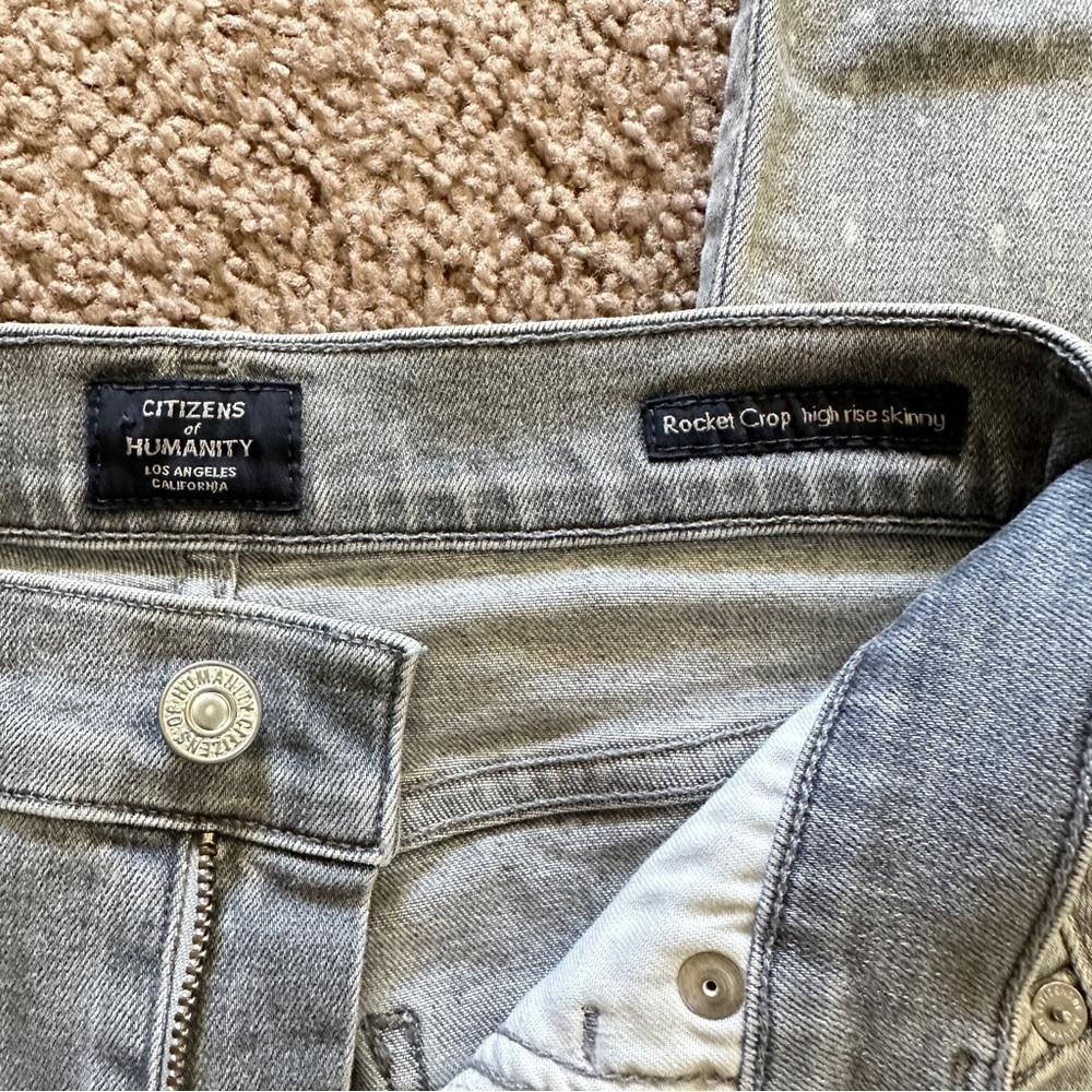 Citizens of Humanity Women's Rocket Crop High-Rise Skinny Jeans Salt Stone 24” - Picture 9 of 16